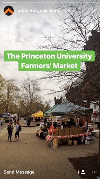 Instagram image of a farmer's market at Princeton University