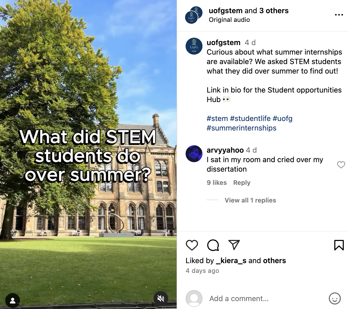 STEM marketing glasgow university