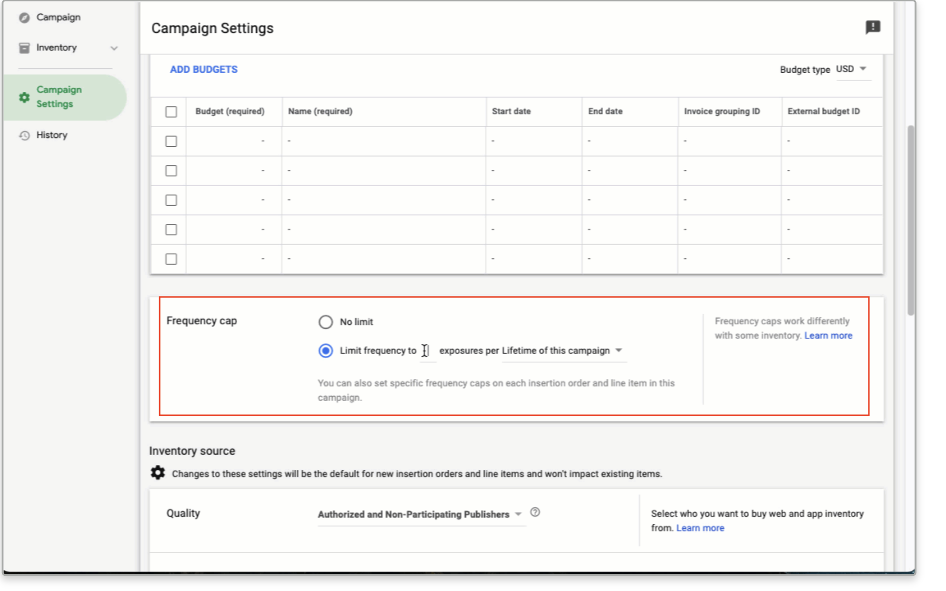 frequency capping for ads