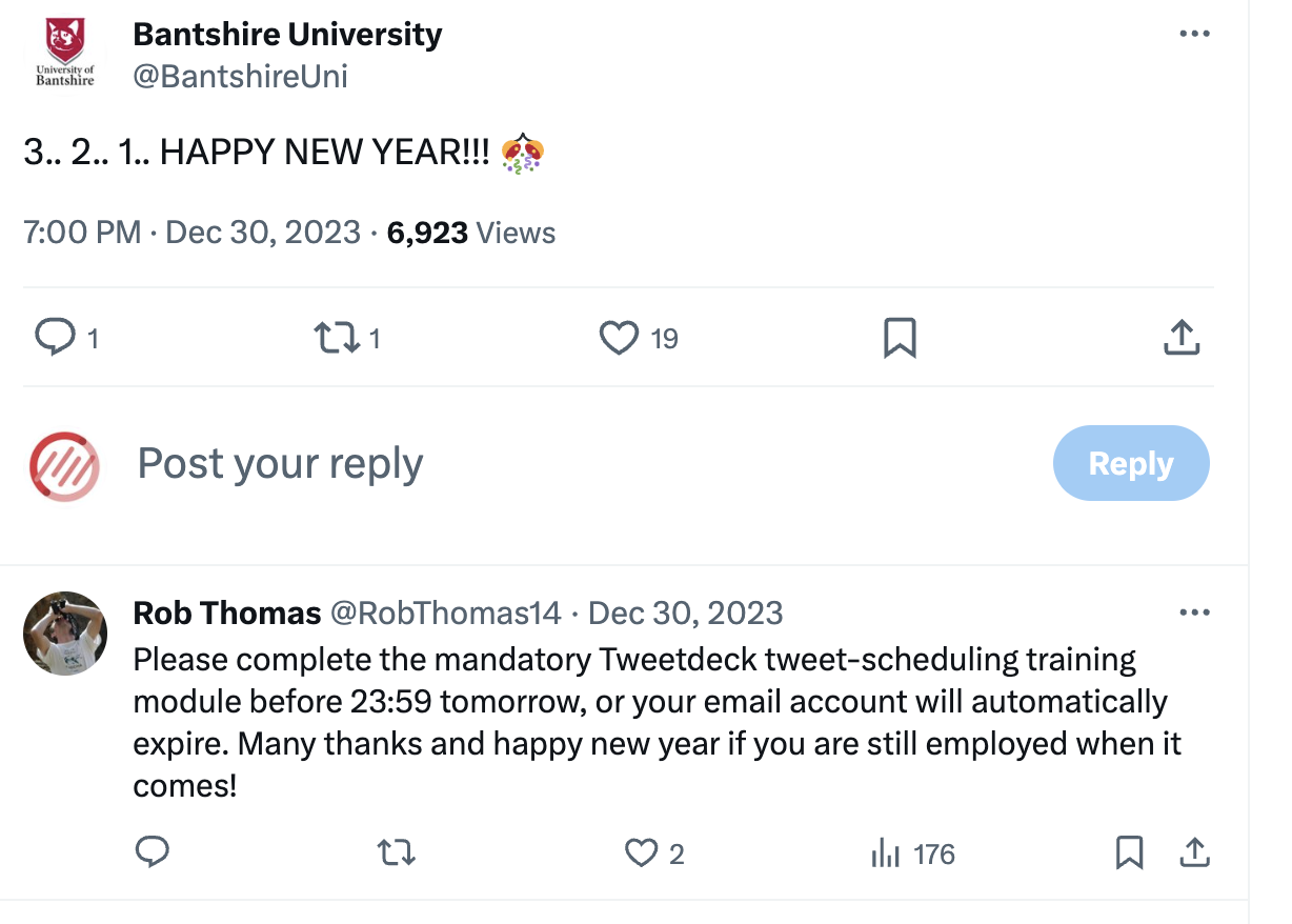 university examples social media posts festive holidays christmas